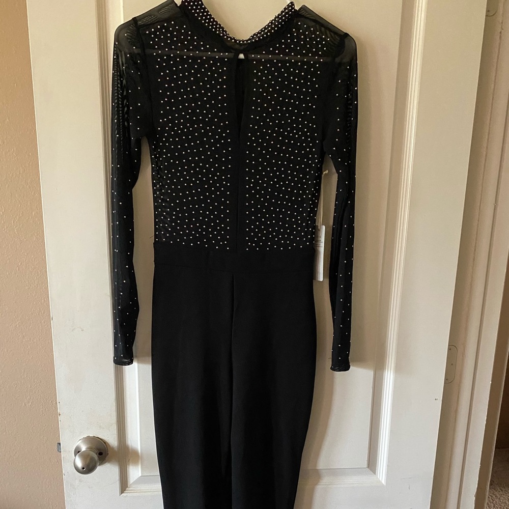 Black fitted jumpsuit